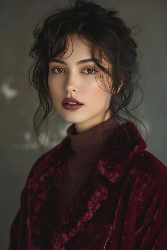 AI generated model sonia, adamant fashion blogger photo