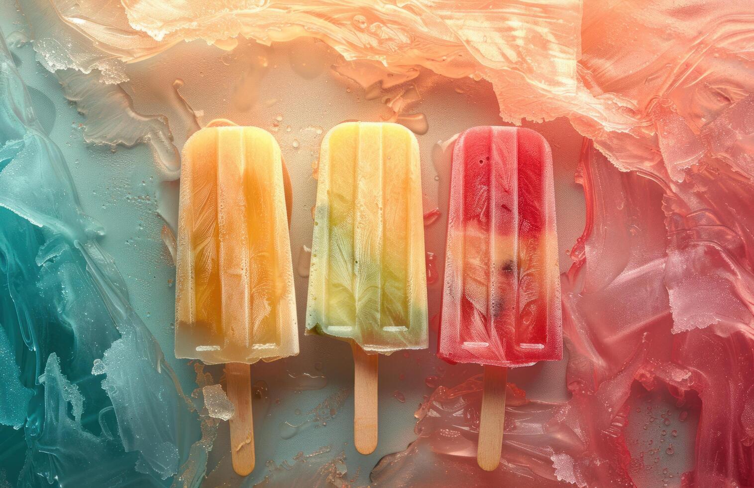 AI generated the popsicles in this image are made from a combination of watermelon photo