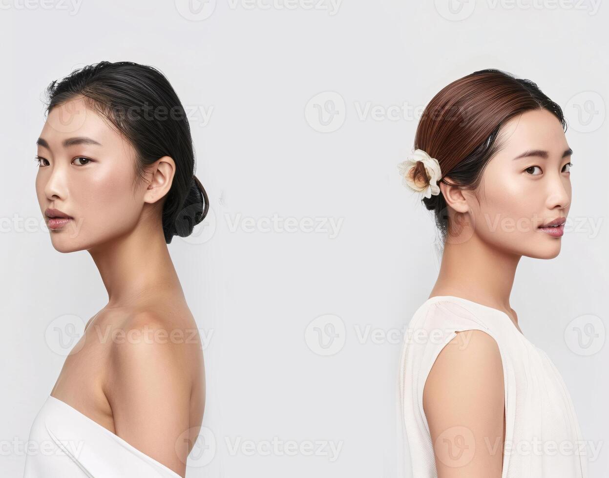 AI generated Portrait of three women in smiling at the camera photo