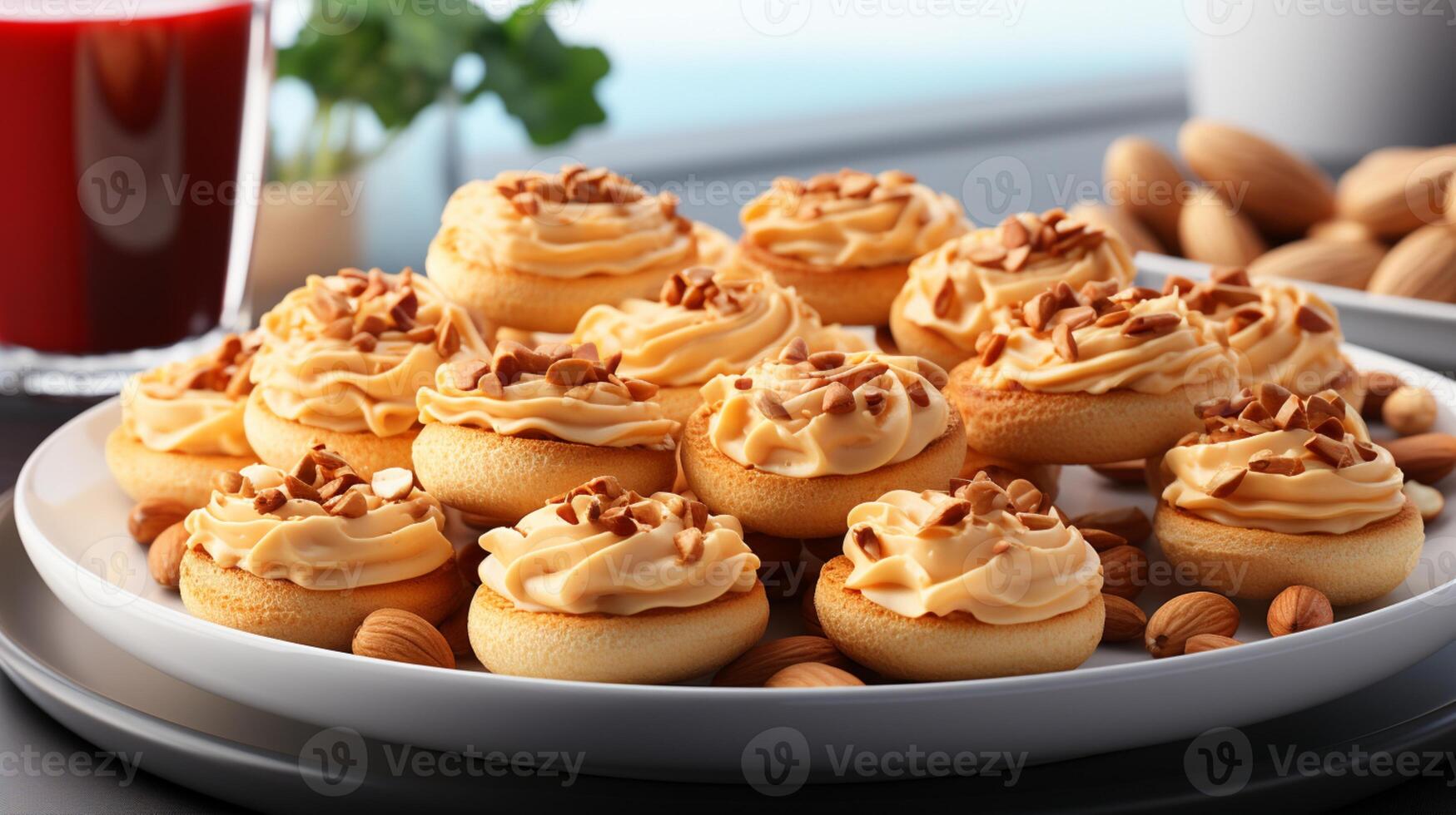 AI generated Peanut tartlet pastry dessert snack for tea time photo