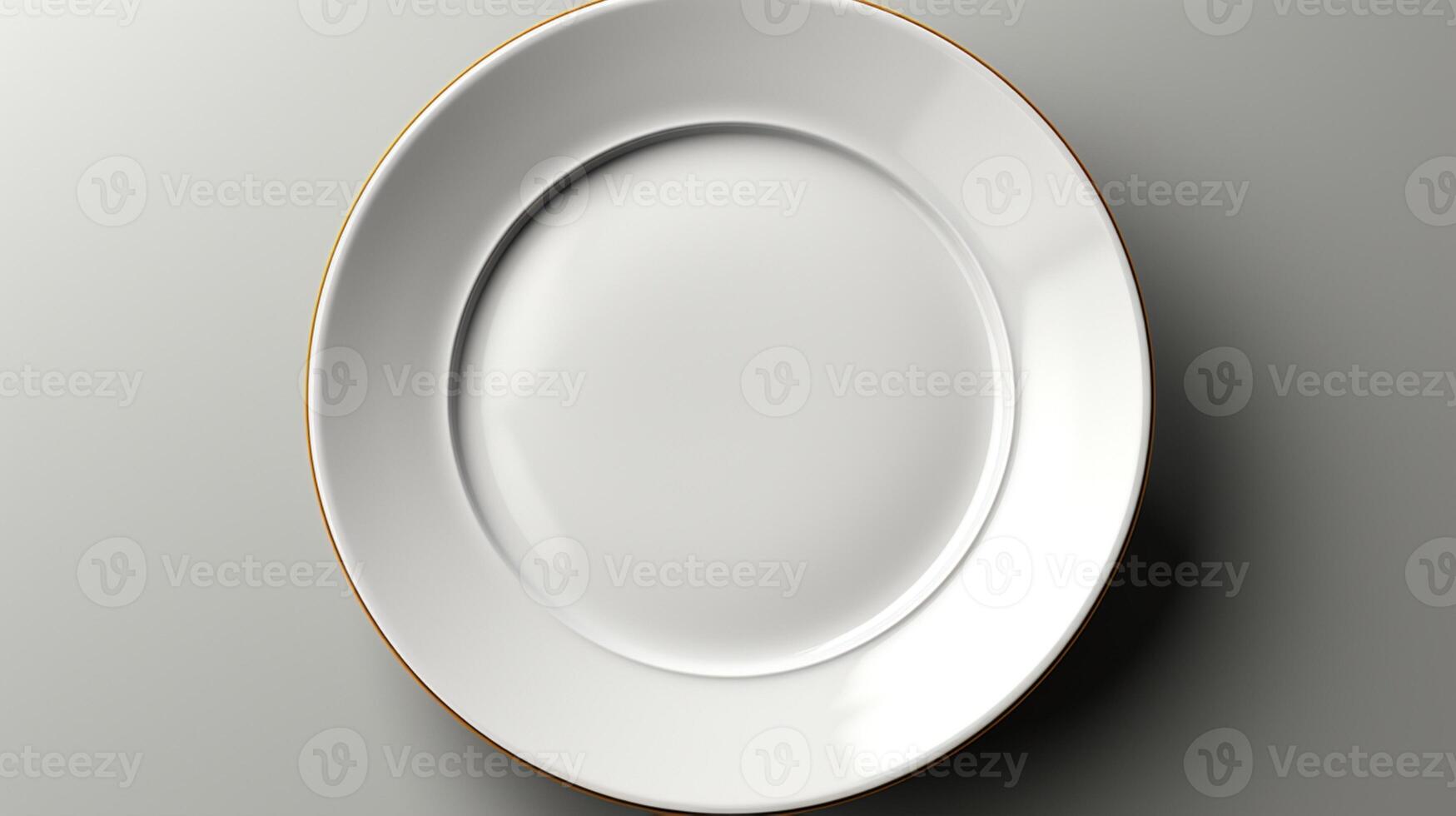 AI generated Empty plate flat lay tableware for dining table photo