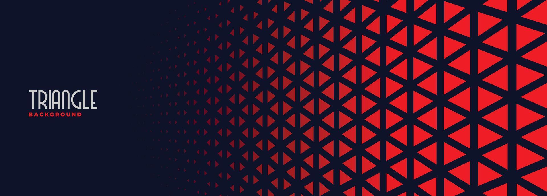 patrón de triángulos rojos en banner negro vector