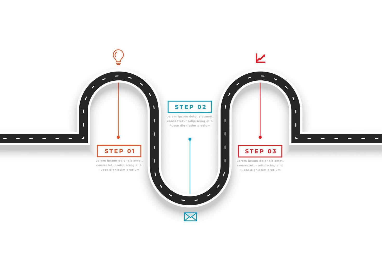 business infographic road path layout get on track for success vector