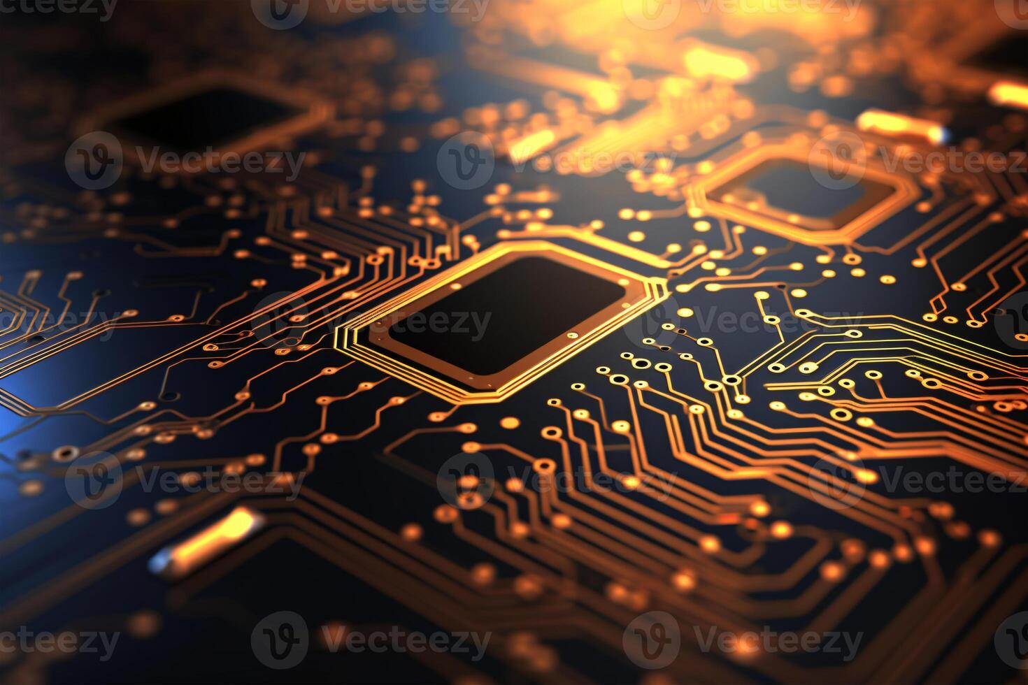 AI generated Printed circuit as background photo