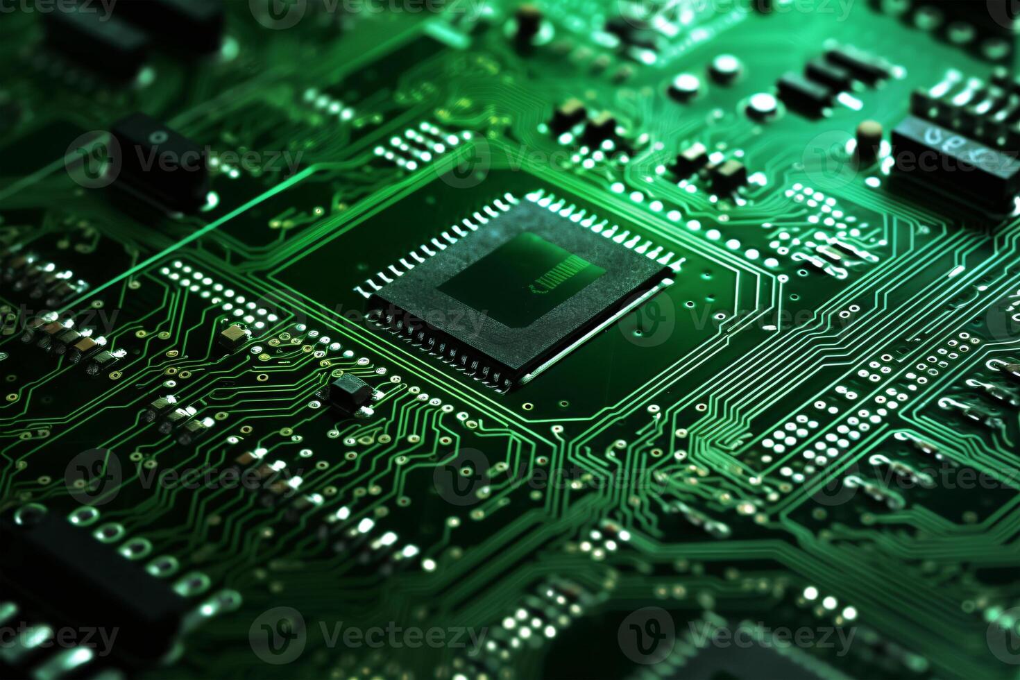 AI generated Printed circuit as background photo