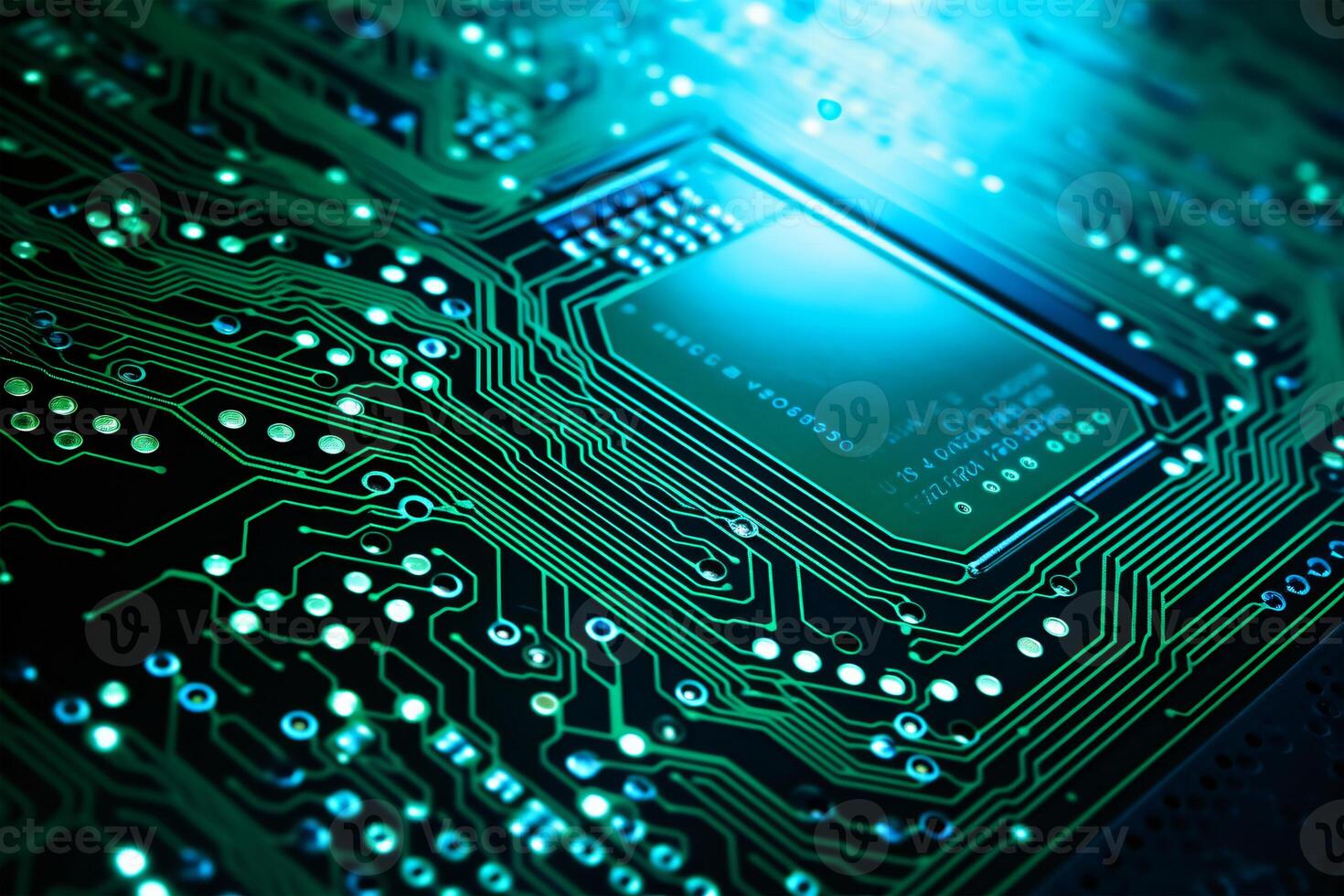 AI generated Printed circuit as background photo