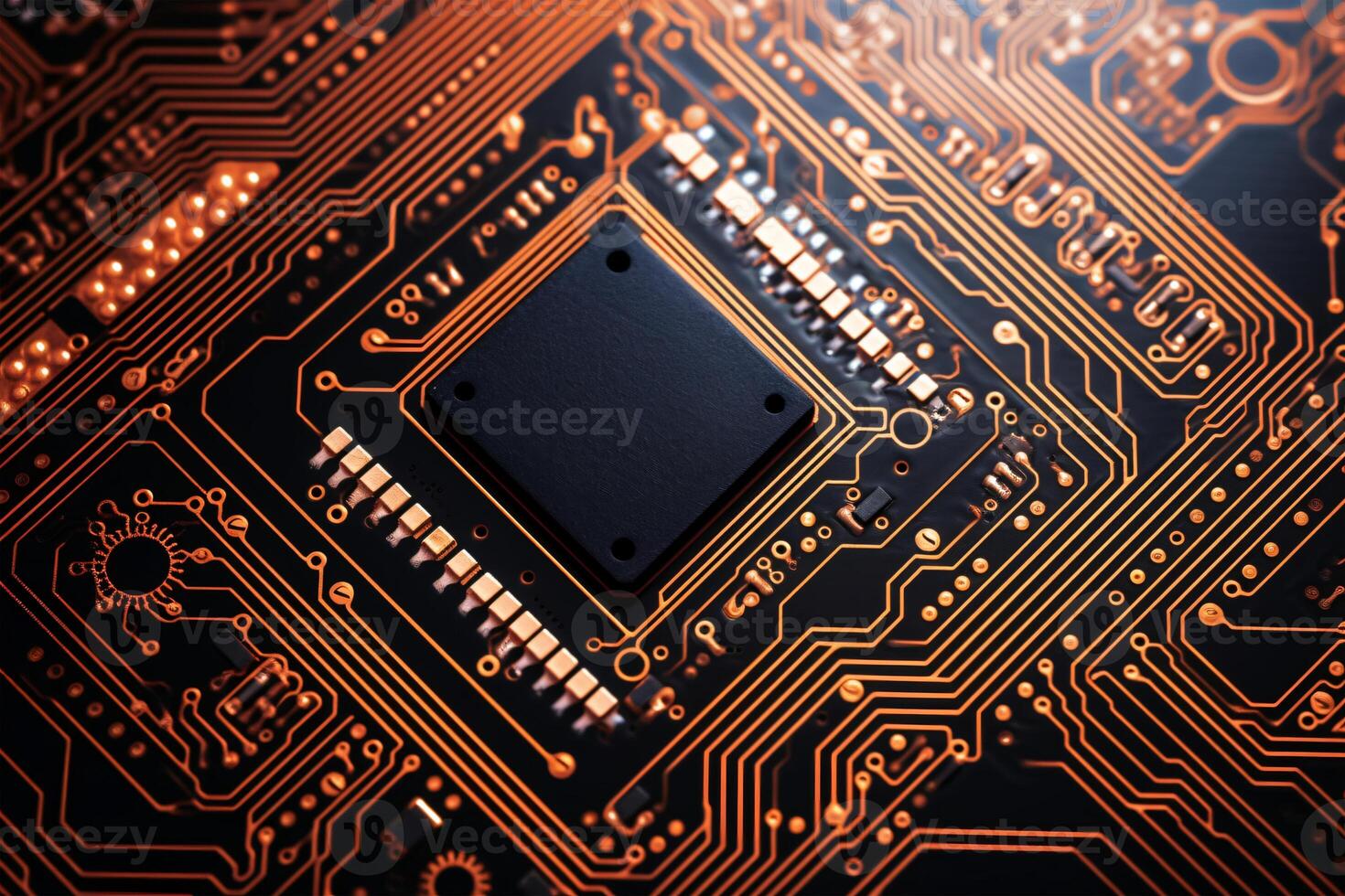 AI generated Printed circuit as background photo