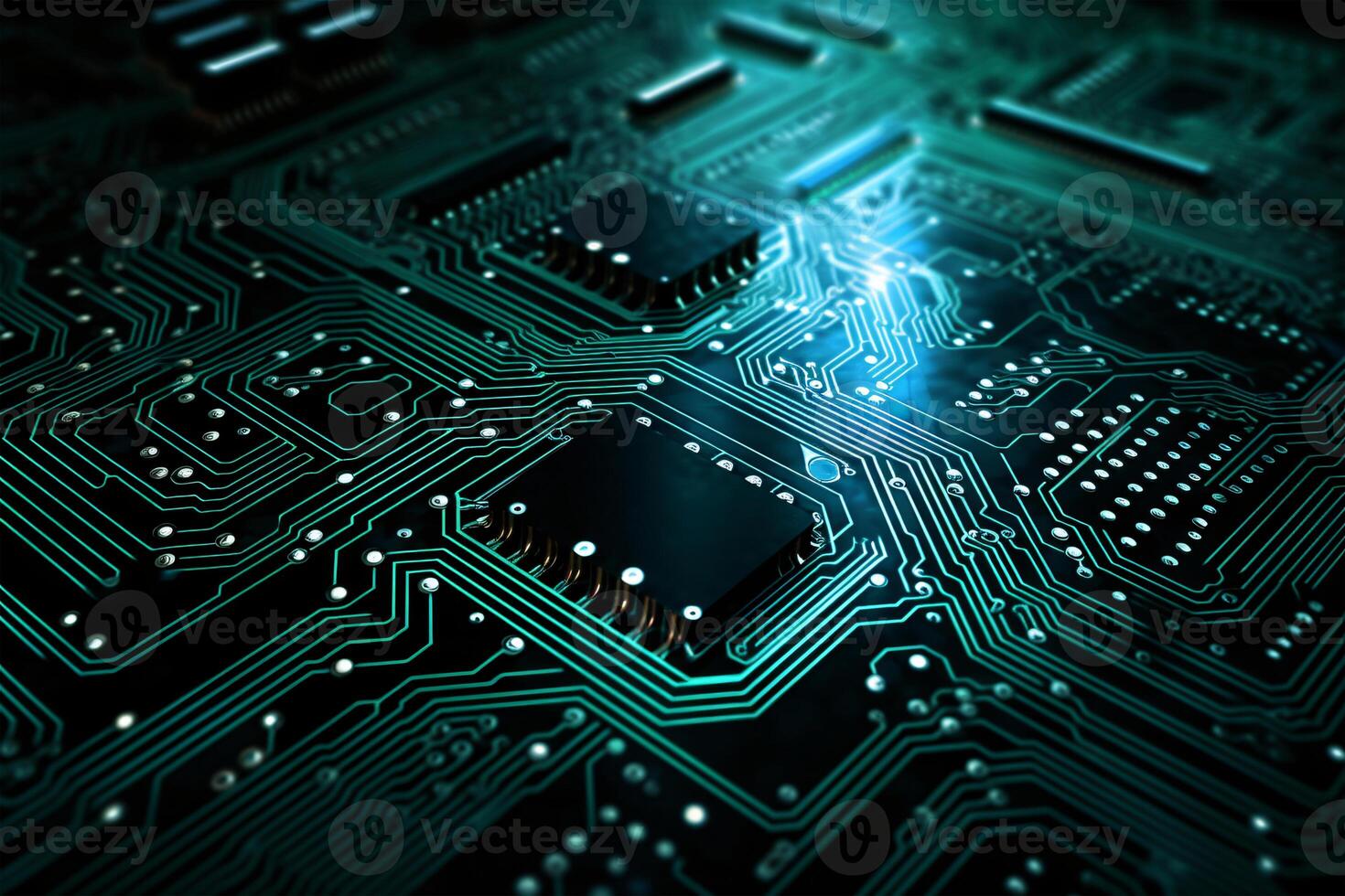 AI generated Printed circuit as background photo