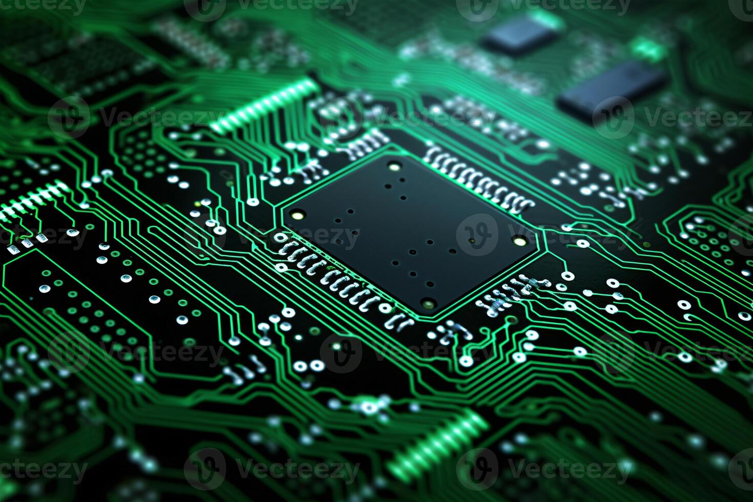 AI generated Printed circuit as background photo