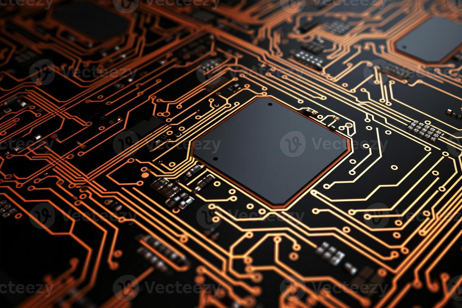AI generated Printed circuit as background photo