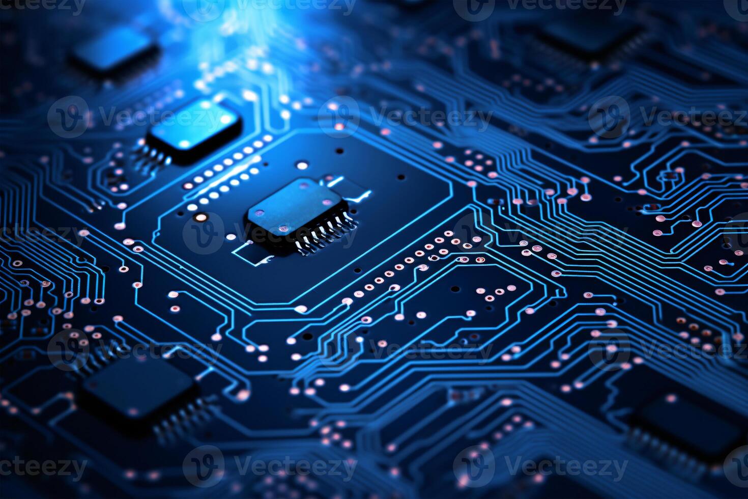 AI generated Printed circuit as background photo