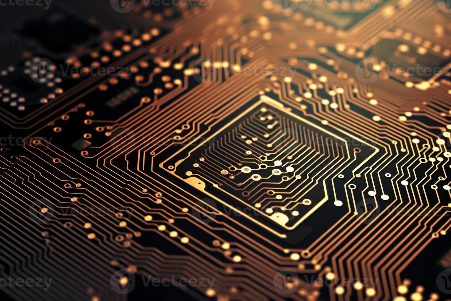 AI generated Printed circuit as background photo