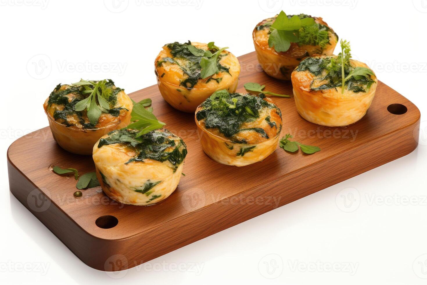 AI generated breakfast with Scrambled egg muffin cups professional advertising food photography photo