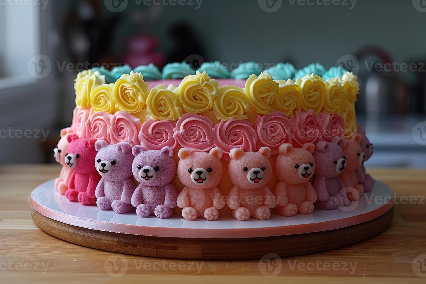 AI generated beautiful decorated cake design professional advertising food photography photo