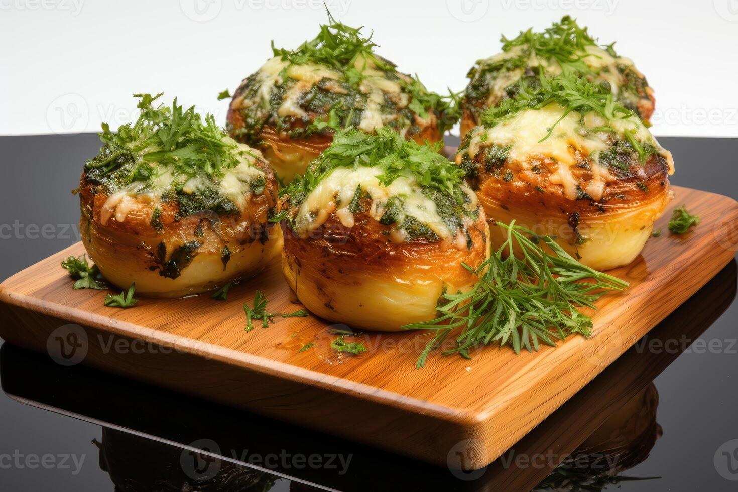 AI generated breakfast with Scrambled egg muffin cups professional advertising food photography photo