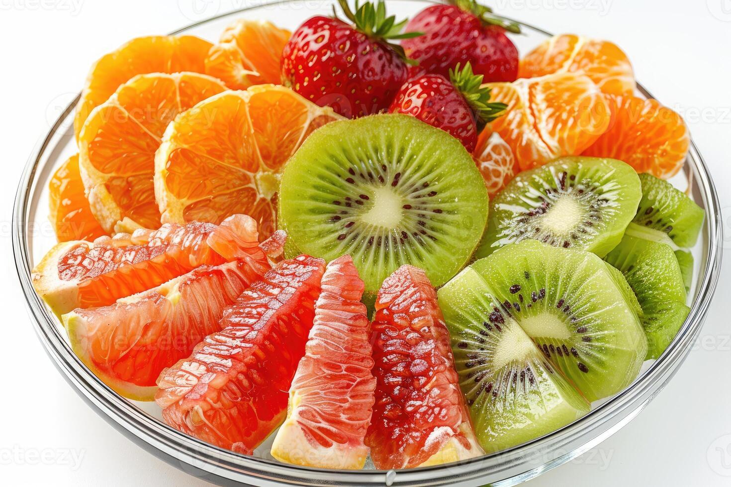 AI generated breakfast with a fresh fruits bowl advertising food photography photo