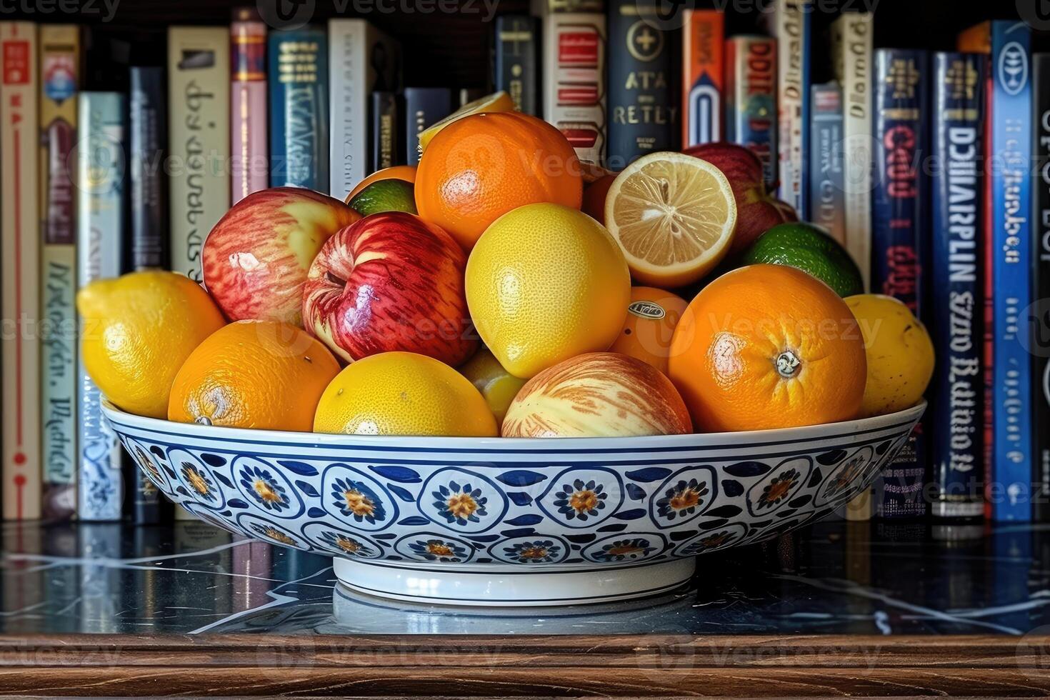 AI generated breakfast with a fresh fruits bowl advertising food photography photo