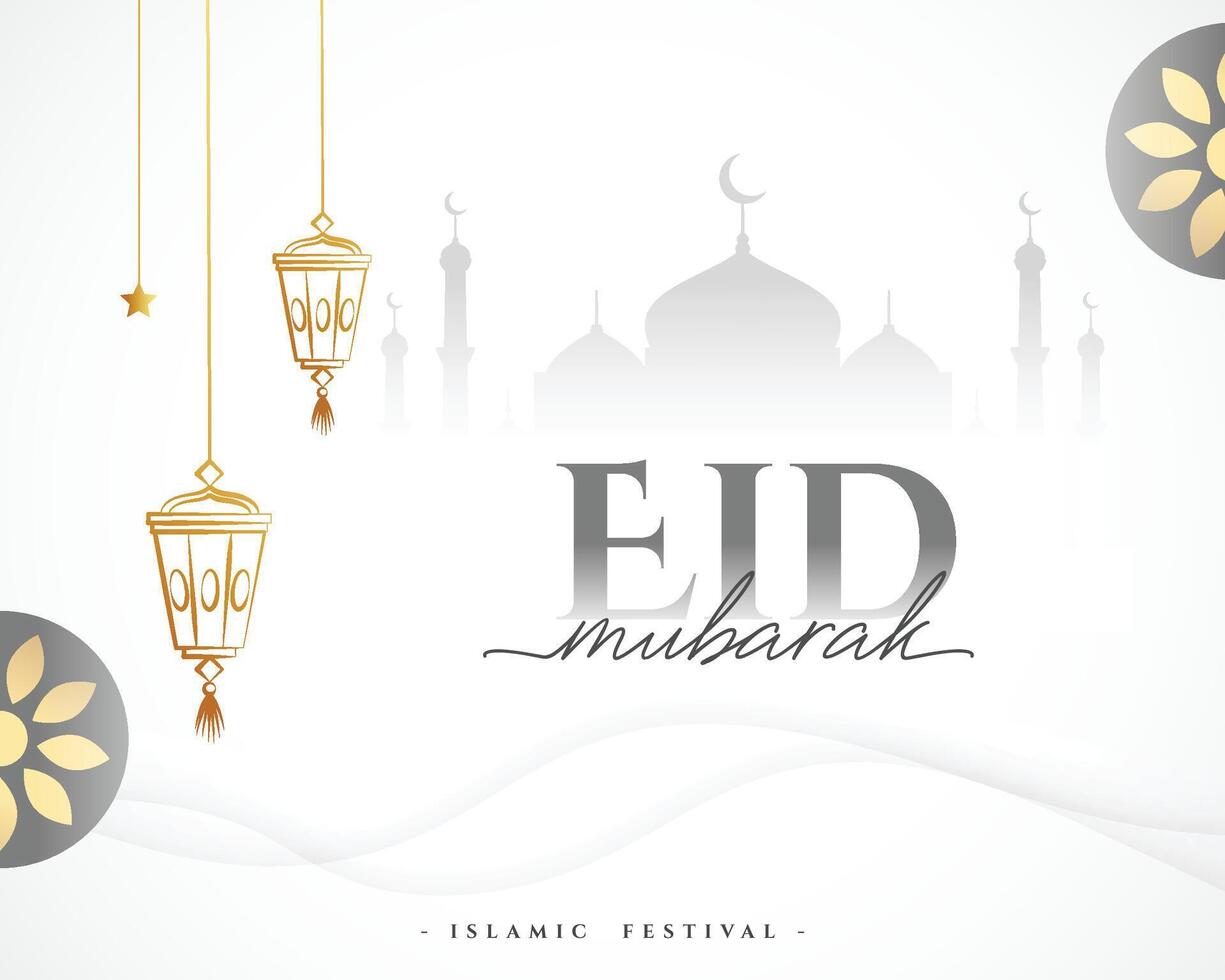 clásico estilo eid Mubarak saludo antecedentes diseño vector