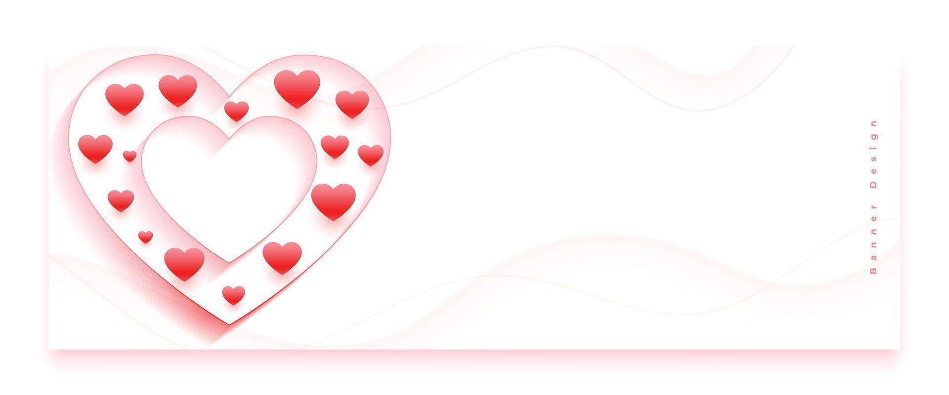 cute love heart frame romantic banner for valentines day event vector