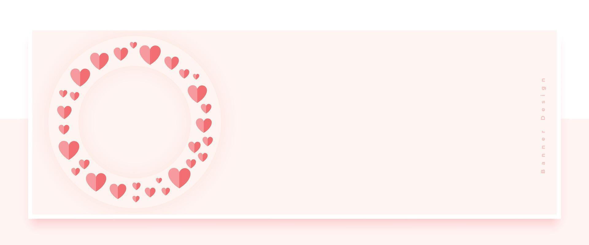 paper style love heart frame romantic banner with text space vector