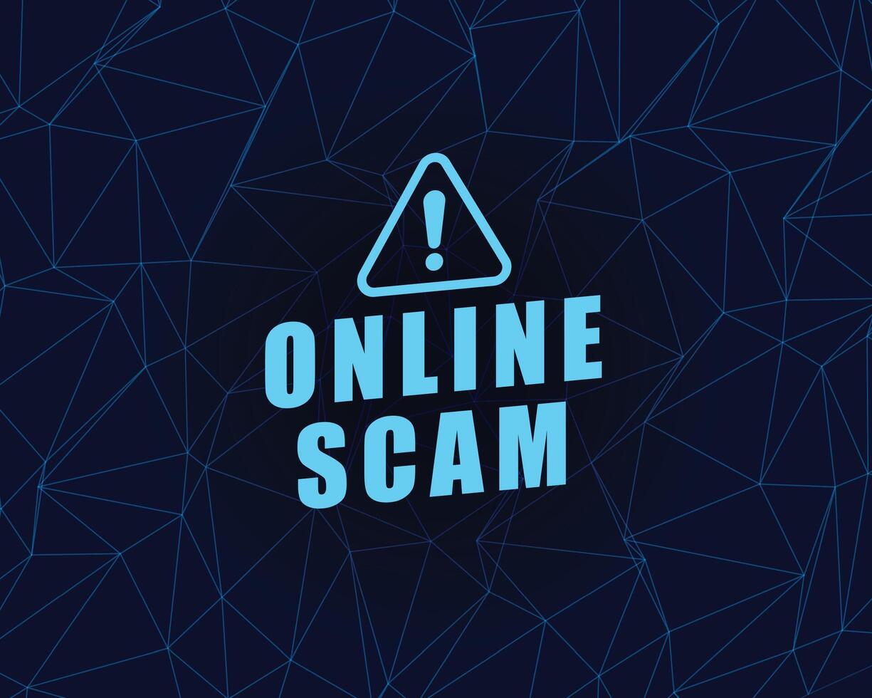 online scam alert background for internet security and safety vector