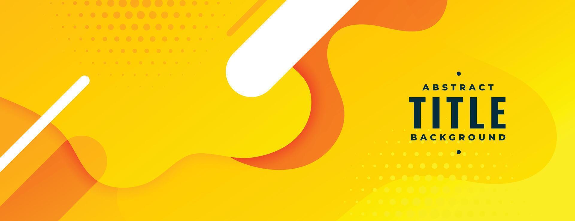 abstract yellow banner with fluid style display vector