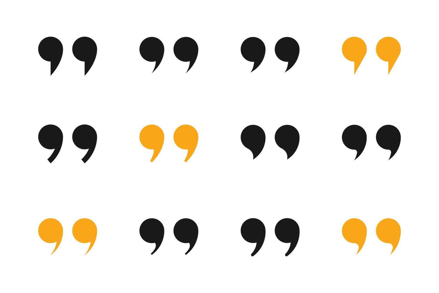 collection of quotation mark sign background for web communication vector