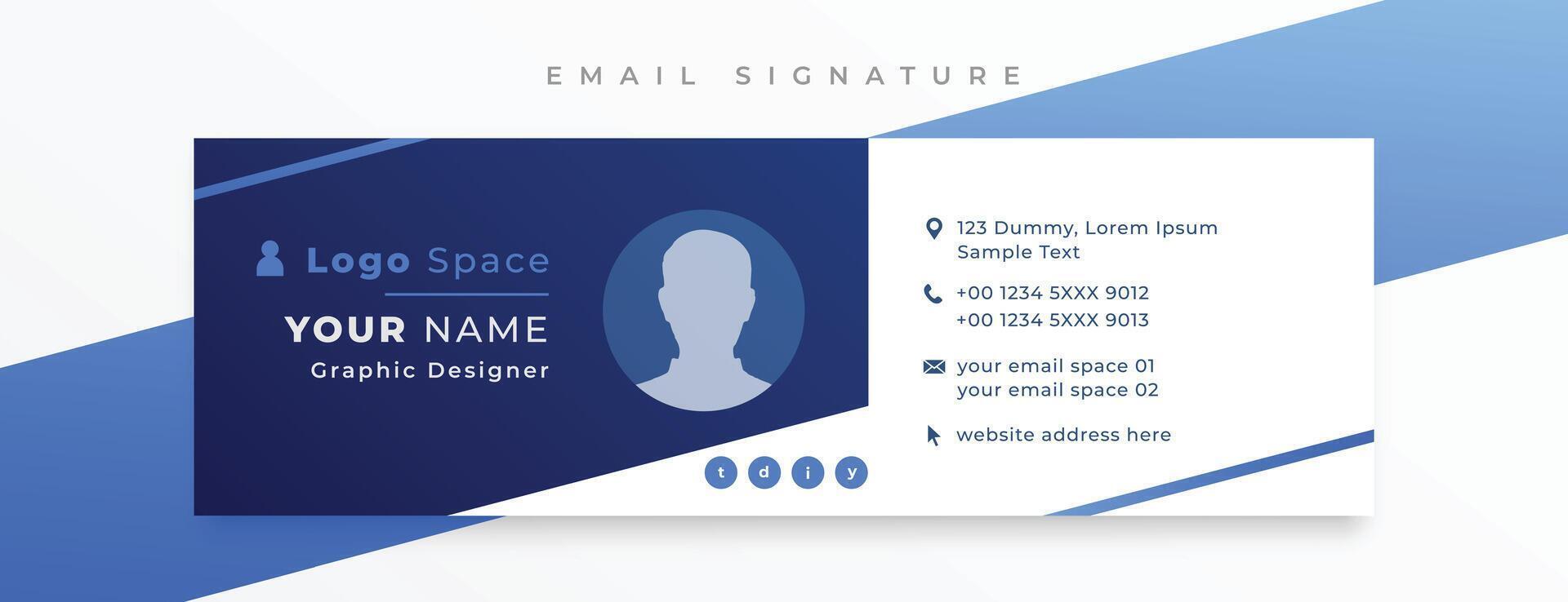 stylish email signature card template design for business promo vector