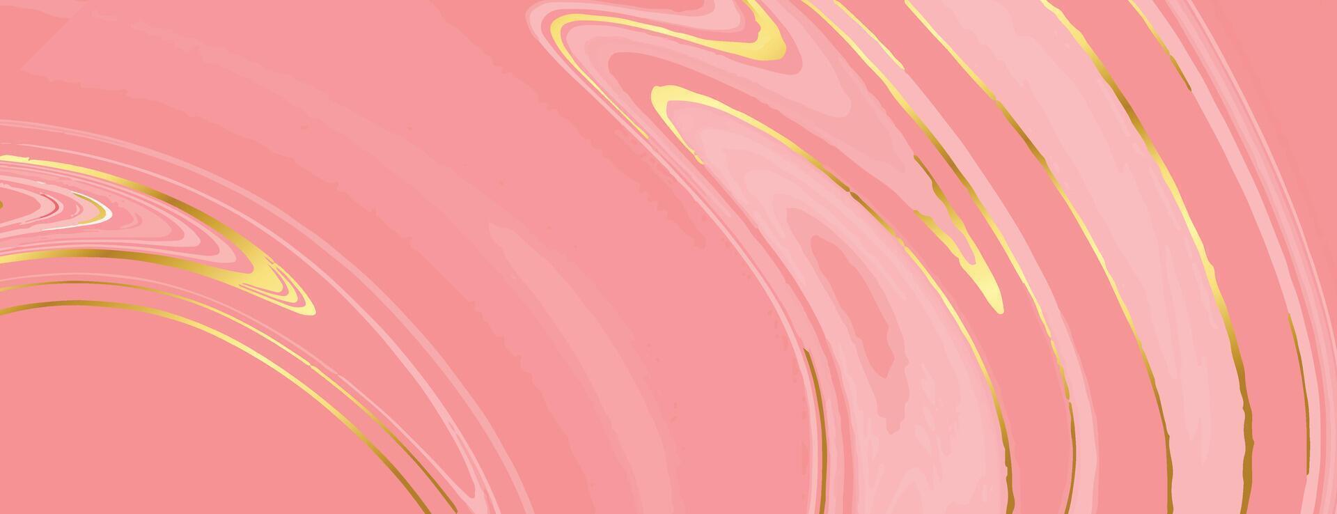 pink and golden marble texture background vector