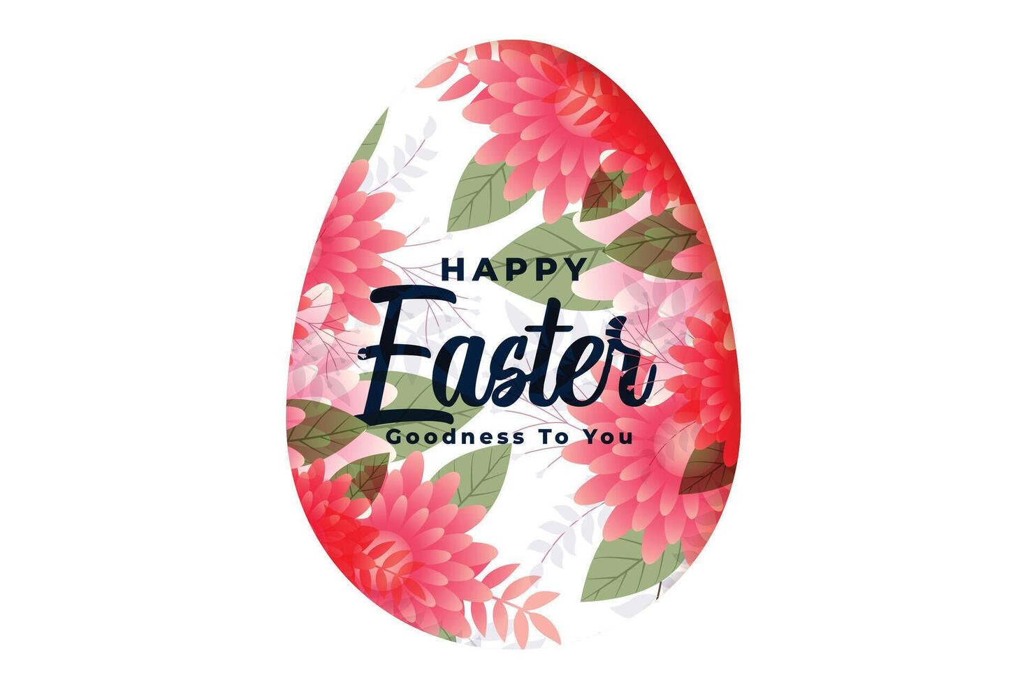 happy easter flower egg decorative festival card vector