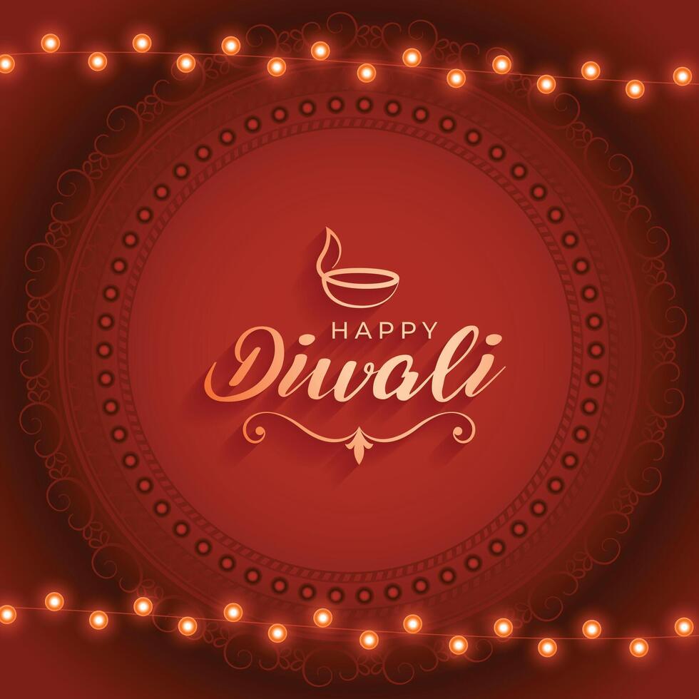 contento diwali ocasión antecedentes con ligero festón diseño vector