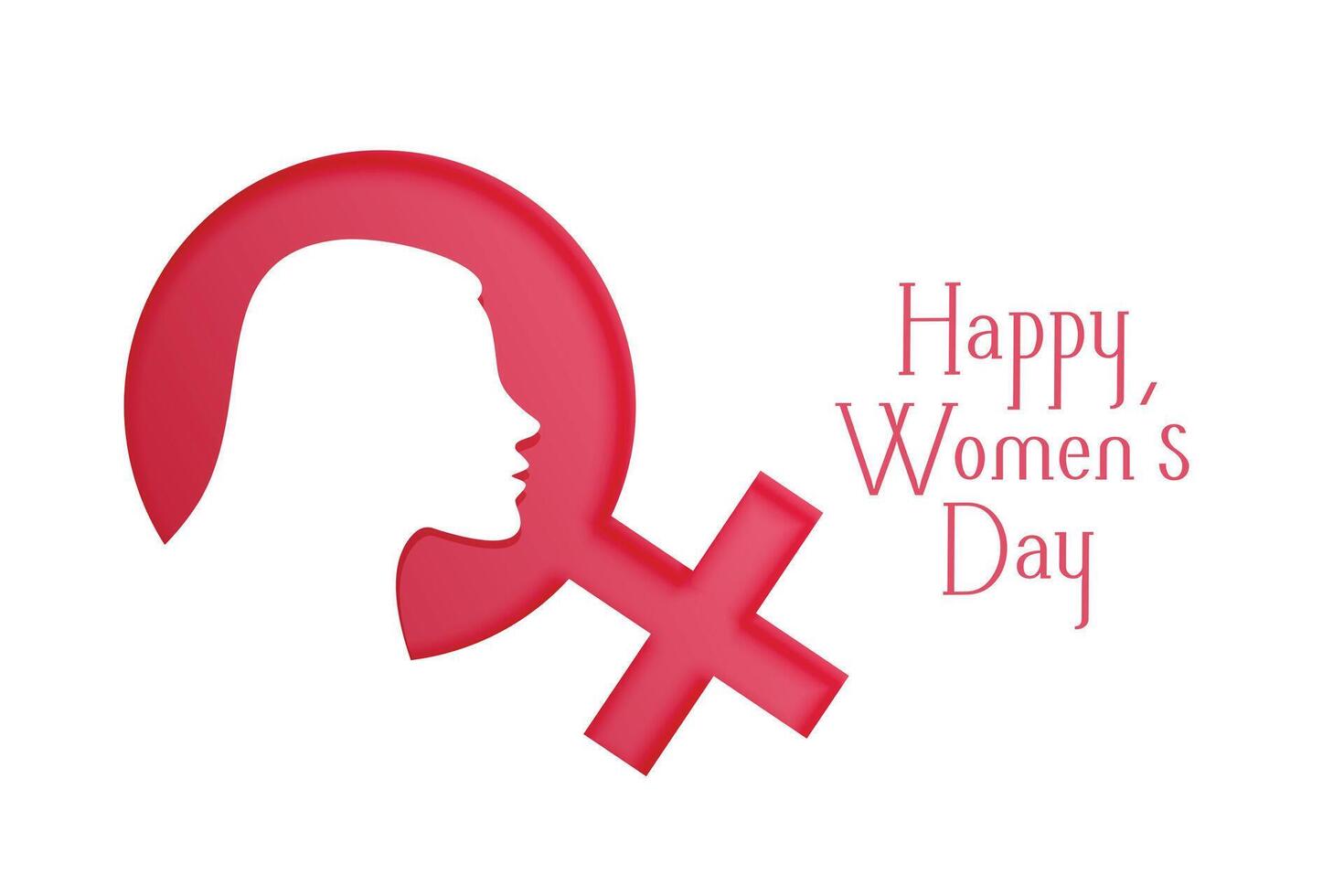 womens day card with female symbol and face vector