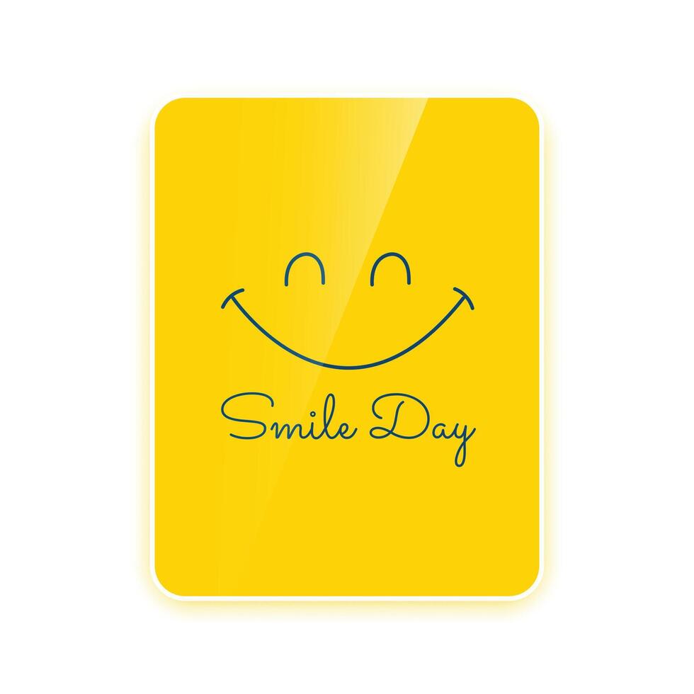 happy and joyous smile day yellow flyer with cheerful face vector