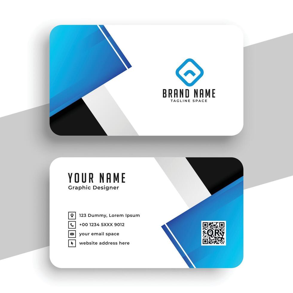 corporativo azul y blanco moderno negocio tarjeta modelo vector