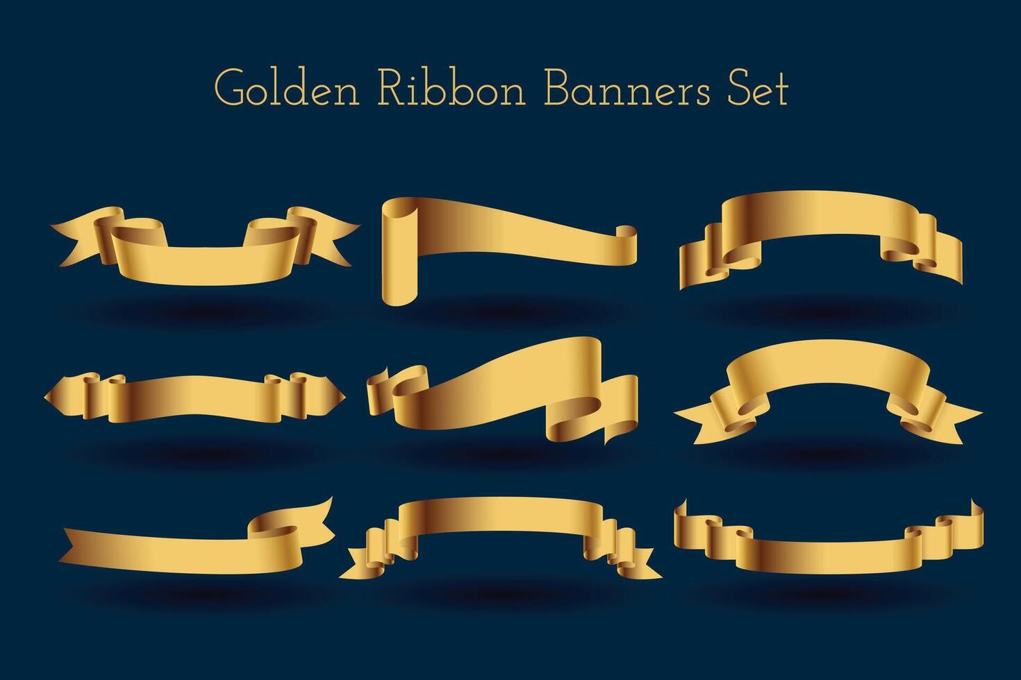 realista y dorado cinta cinta elemento bandera en colección vector