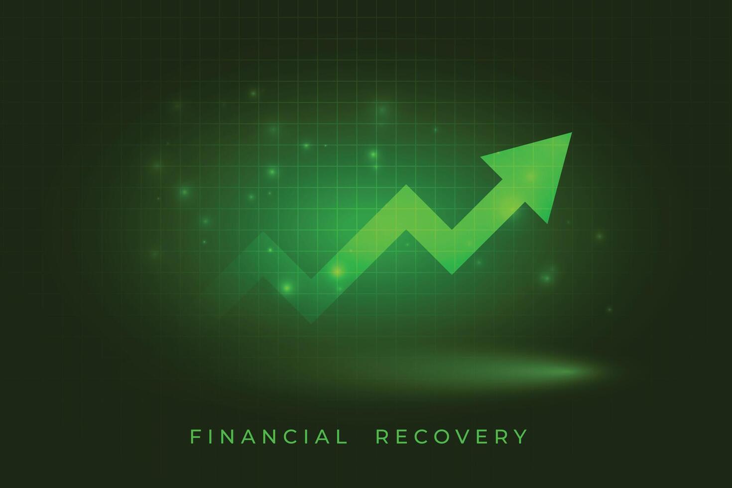 finance stock market upward green arrow growth background vector