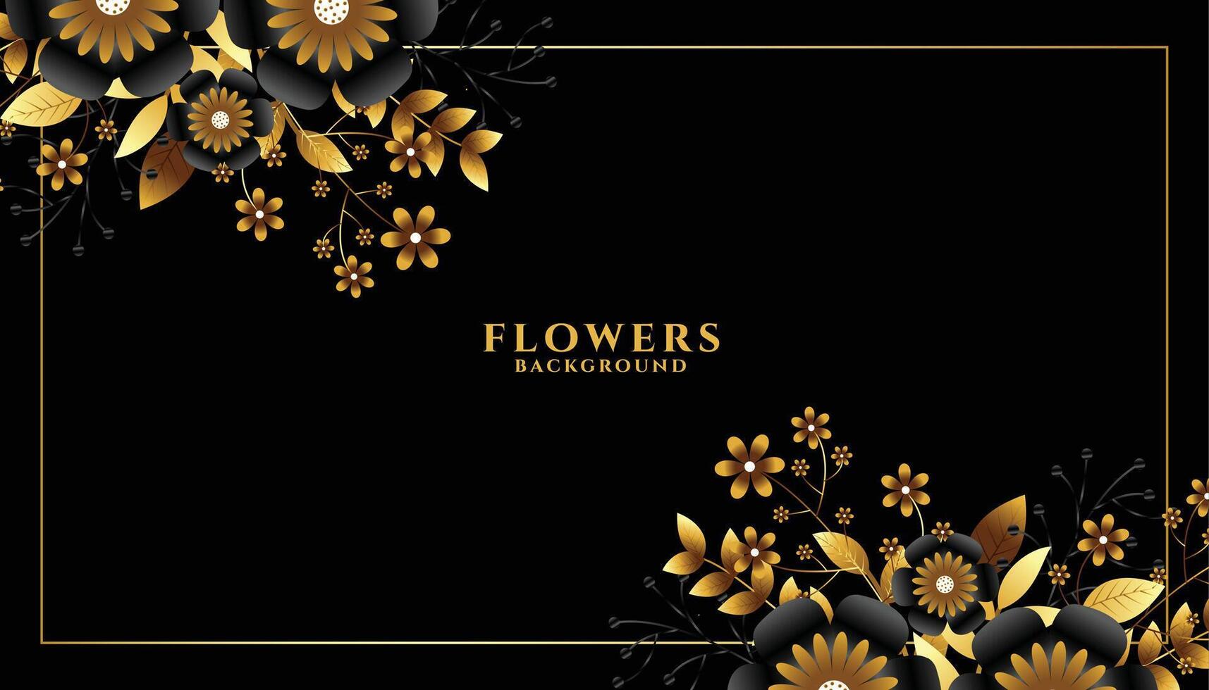 golden flower flourish background design vector