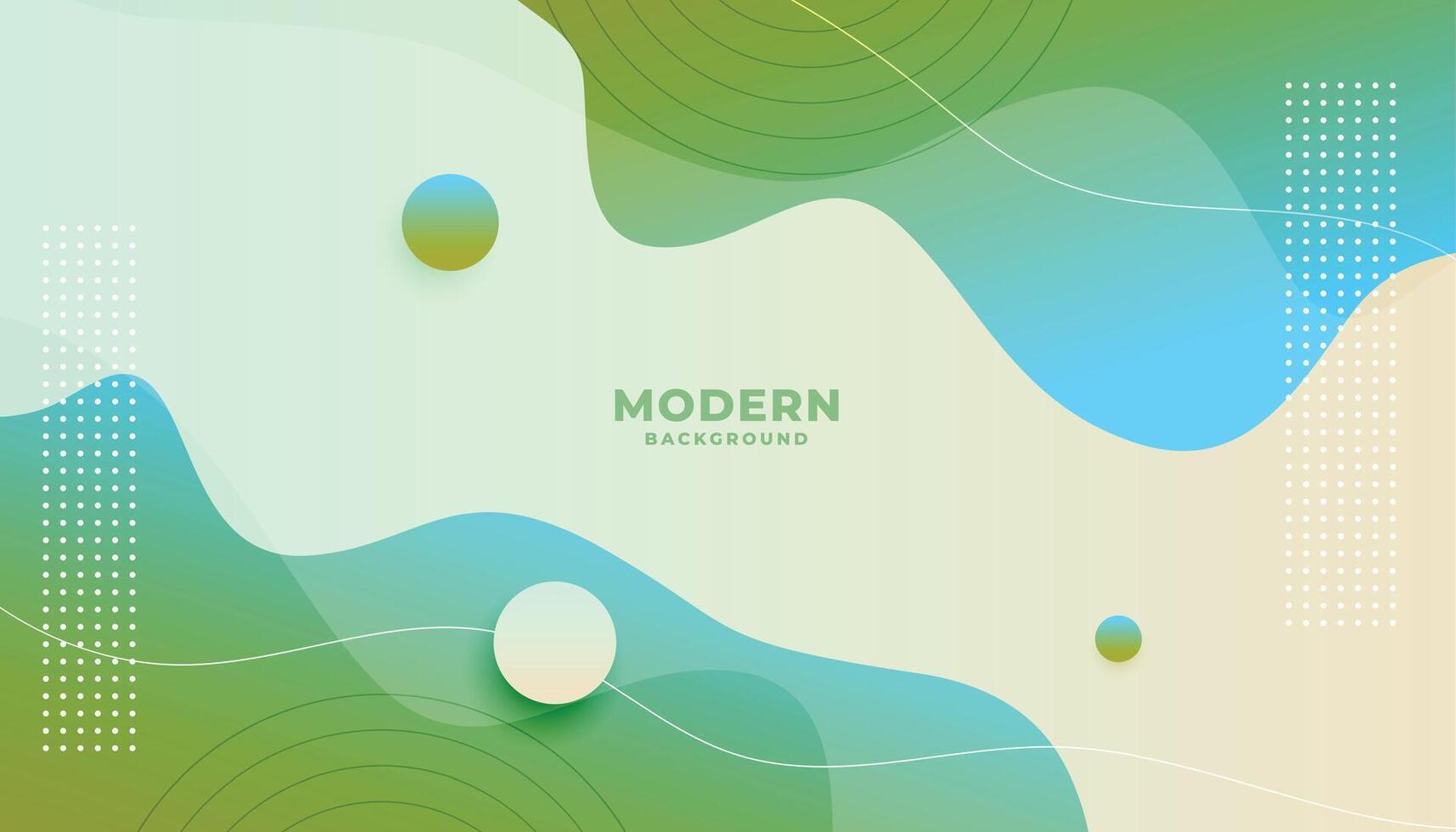 modern green background with gradient fluid wavy shapes vector
