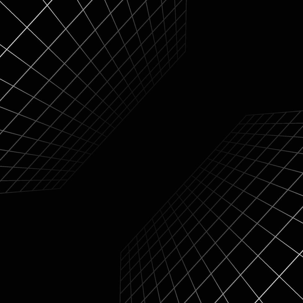 abstract perspective grid lines on black background vector