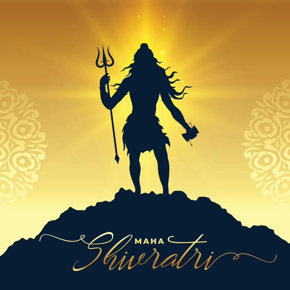 premium happy maha shivratri greeting background design vector