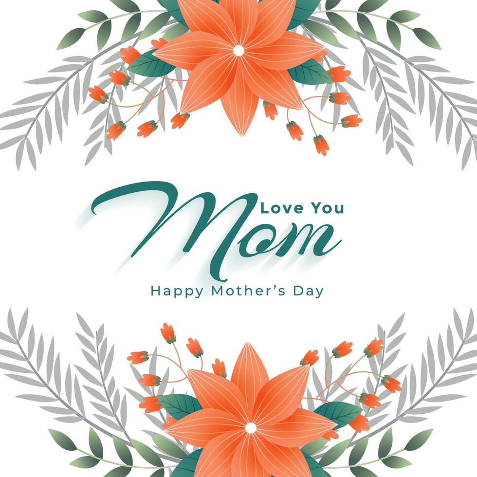 happy mothers day flower decoration background design vector