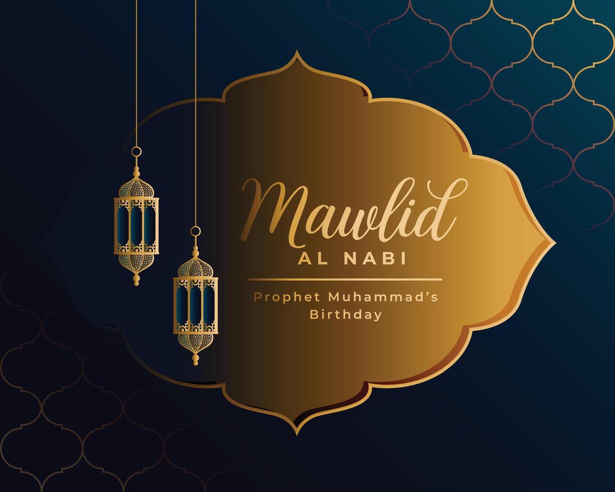 mawlid al nabi sharif islamic greeting design vector