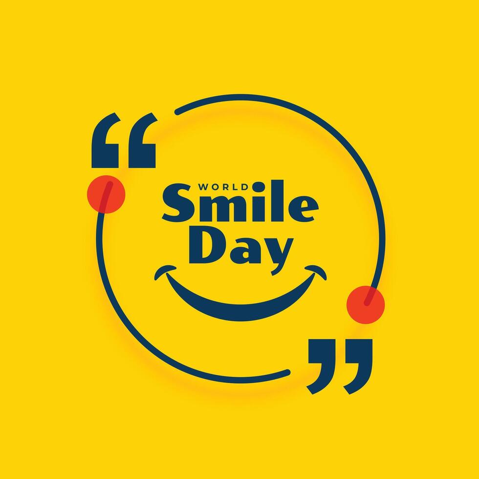 world smile day yellow background for funny expression vector