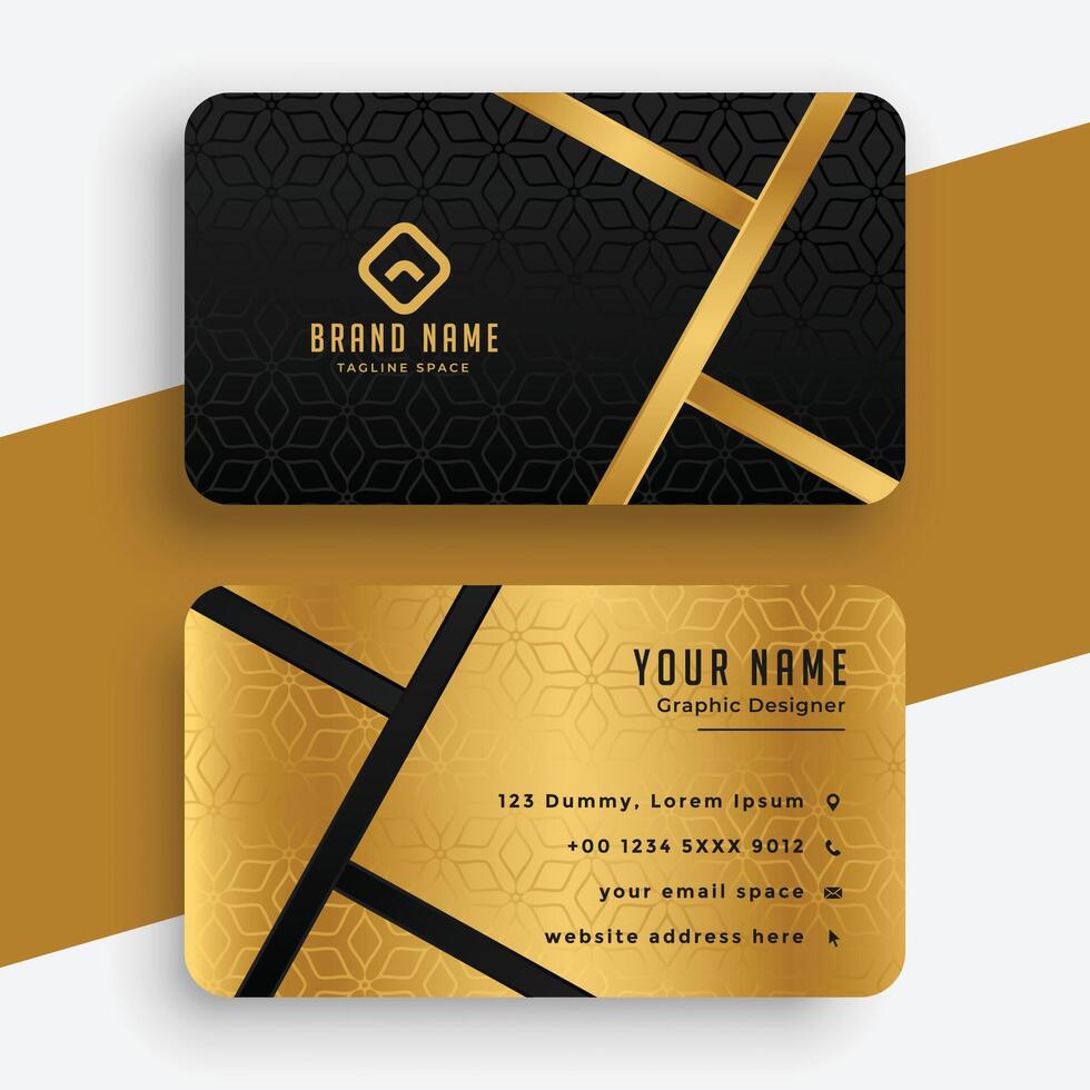 black and golden luxury business card design vector