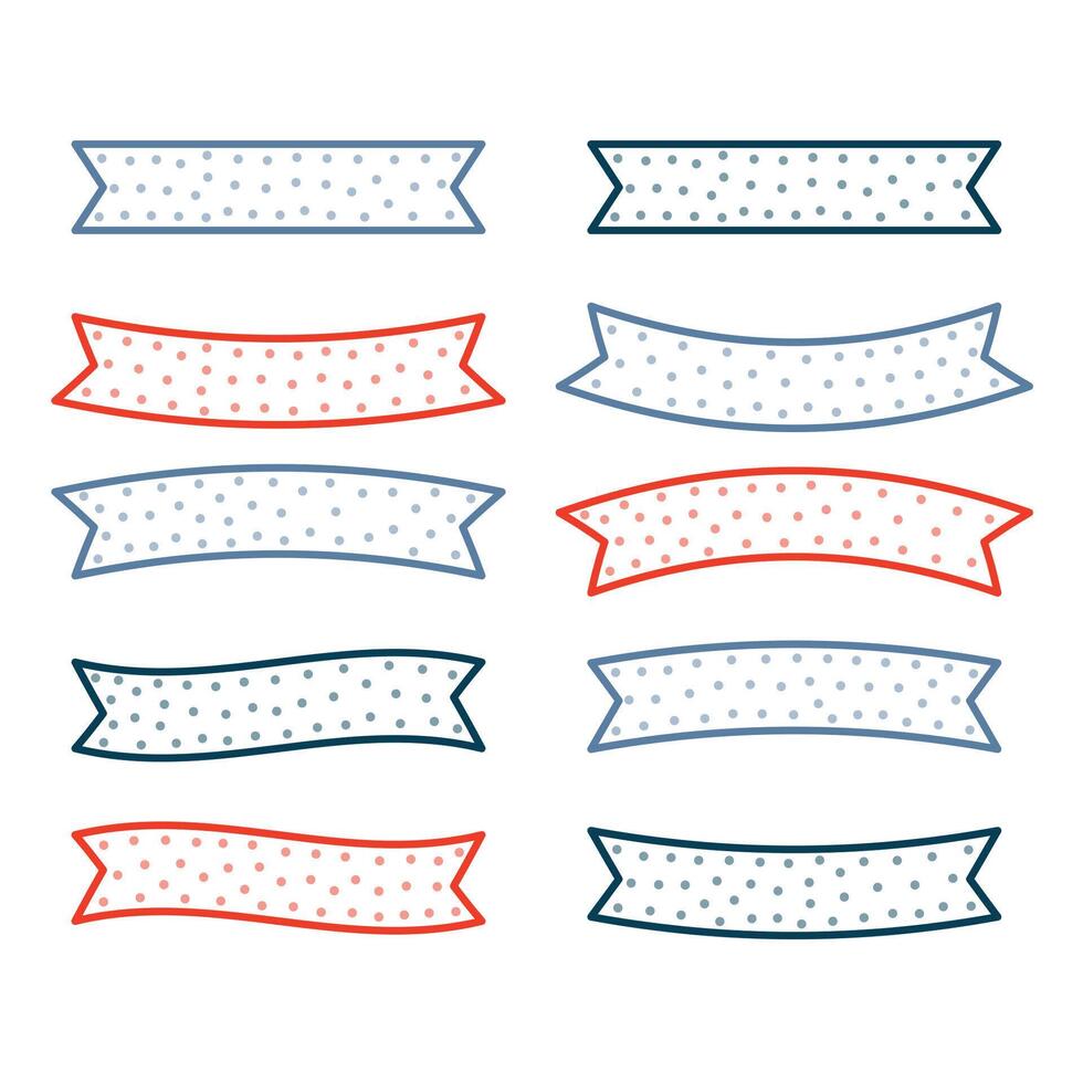 hand drawn colorful ribbon stripe background in collection vector