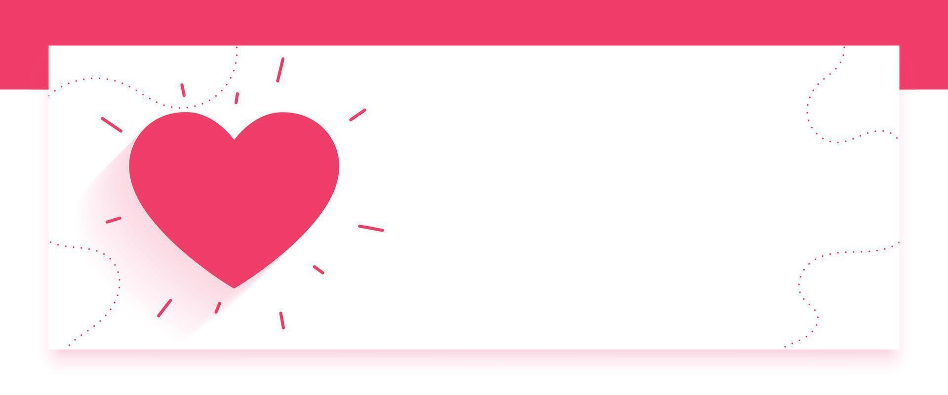 beautiful love heart romantic banner with text space vector