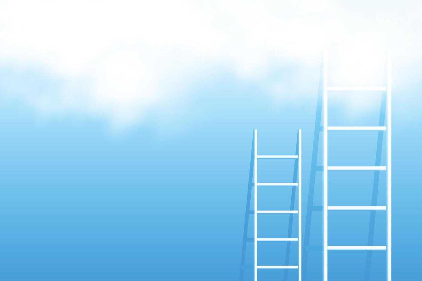 Stairway ladder into the clouds concept background vector