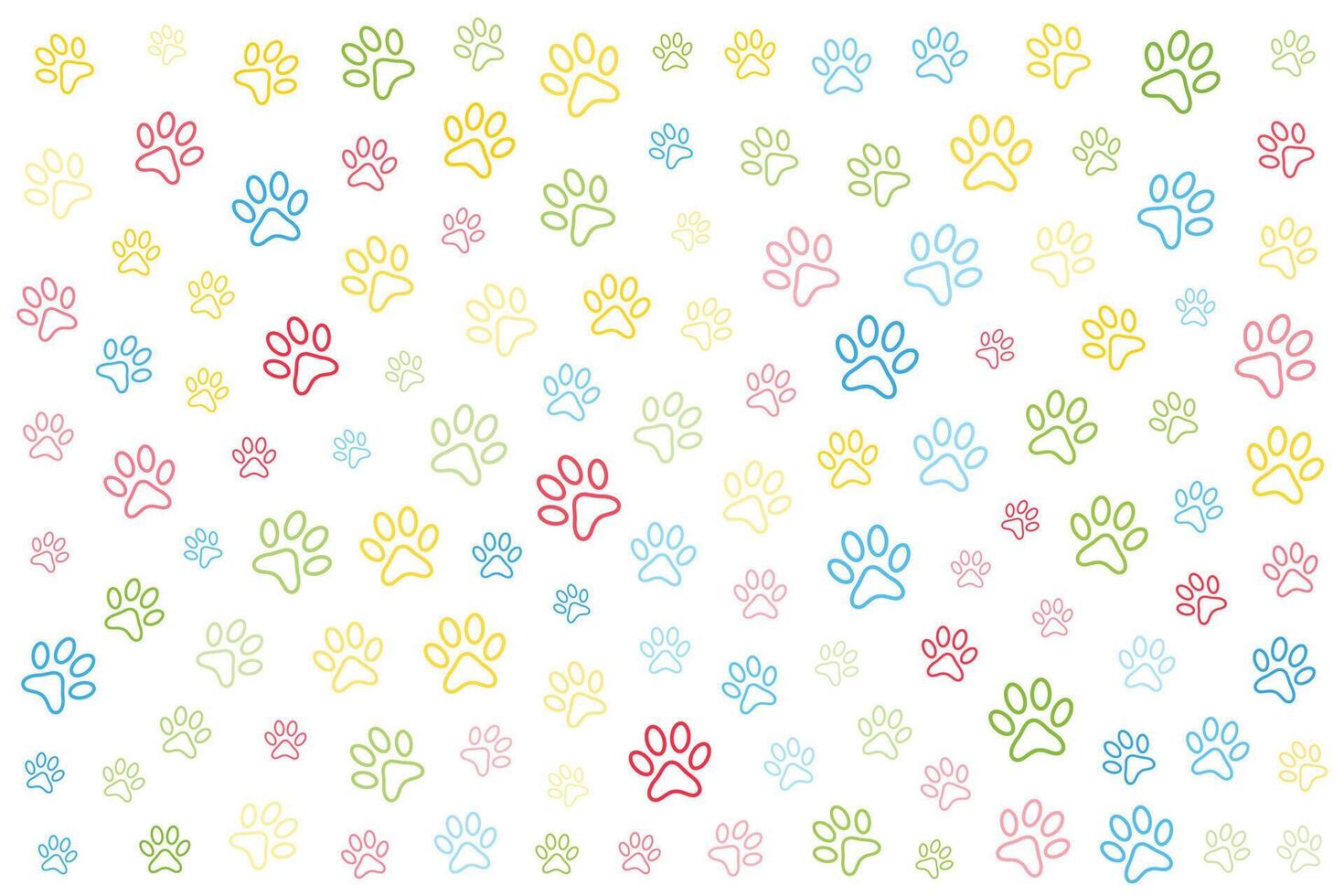 cute dog or cat paw print pattern background design vector