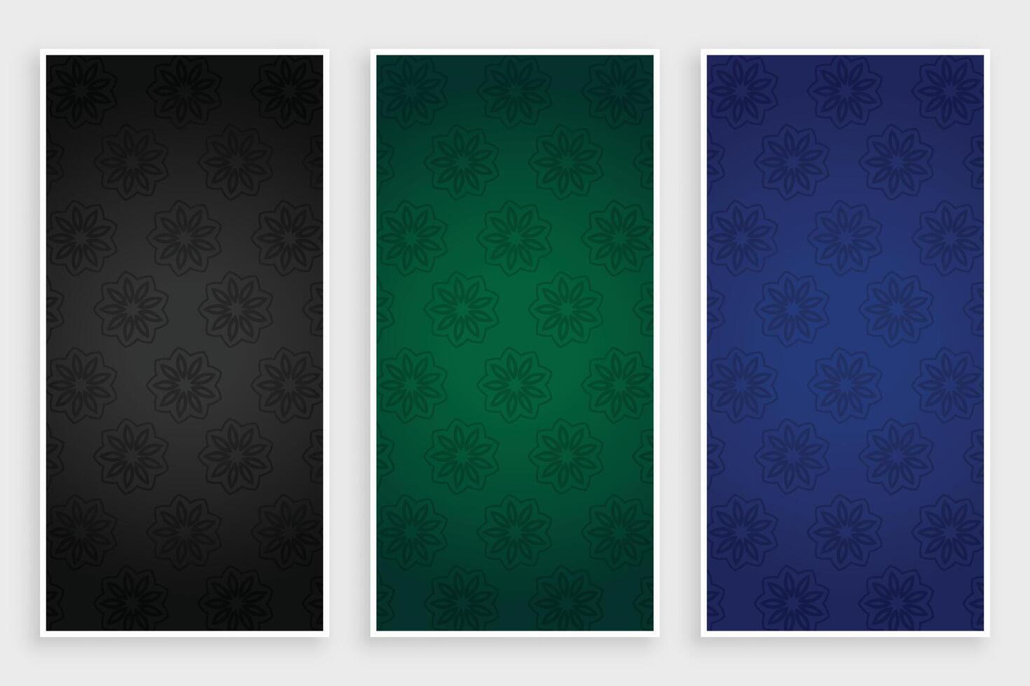 premium royal vintage pattern set of three vector