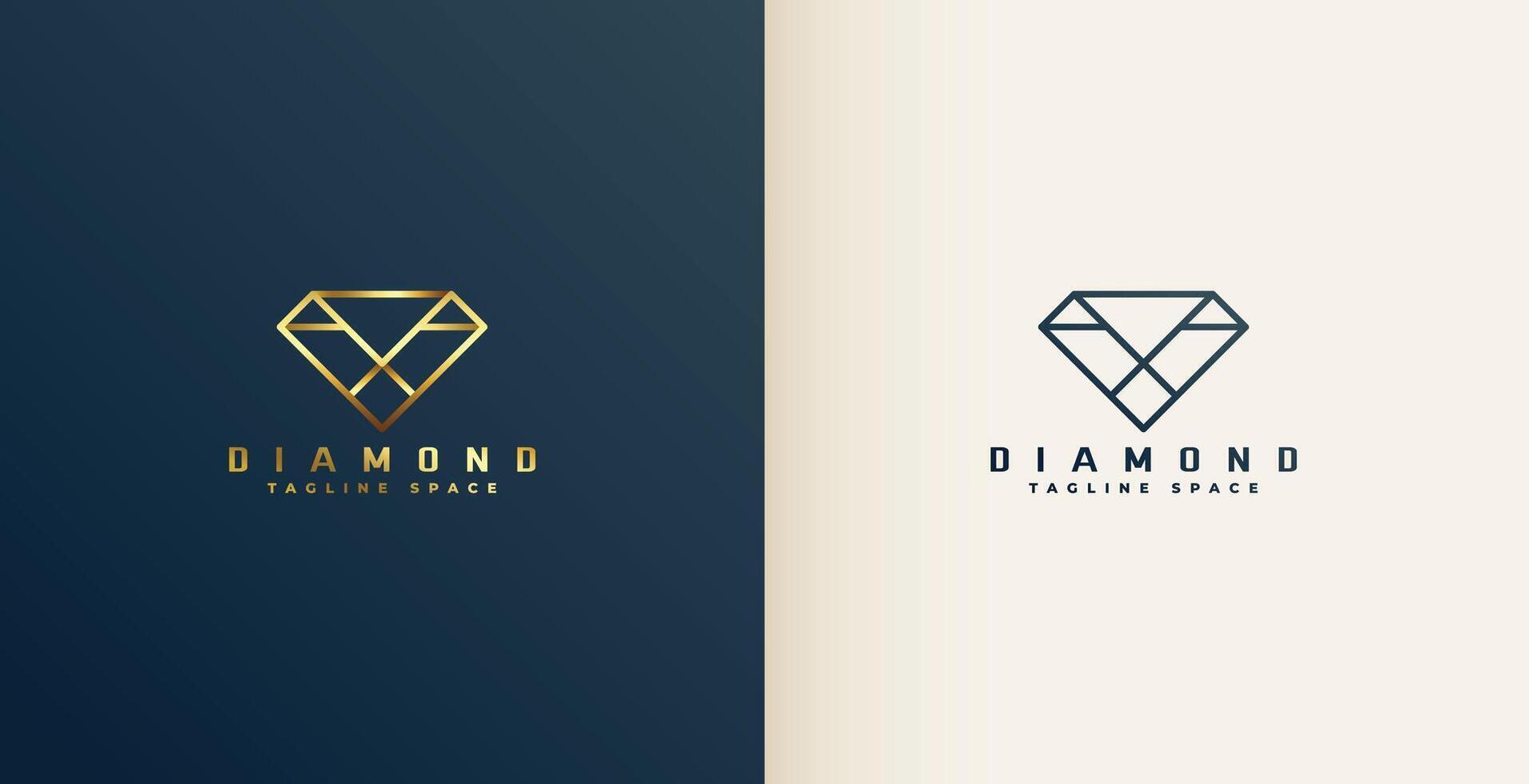 elegante diamante joyería logo modelo para negocio marca vector